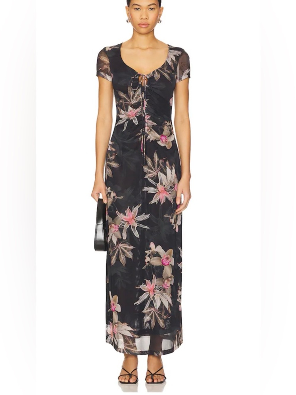 NWT ALLSAINTS Gabby mesh maxi dress 4